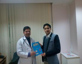 Photography with Consultant Neuro physician Dr. Raju Poudel at Grande International Hospital ,kathmandu